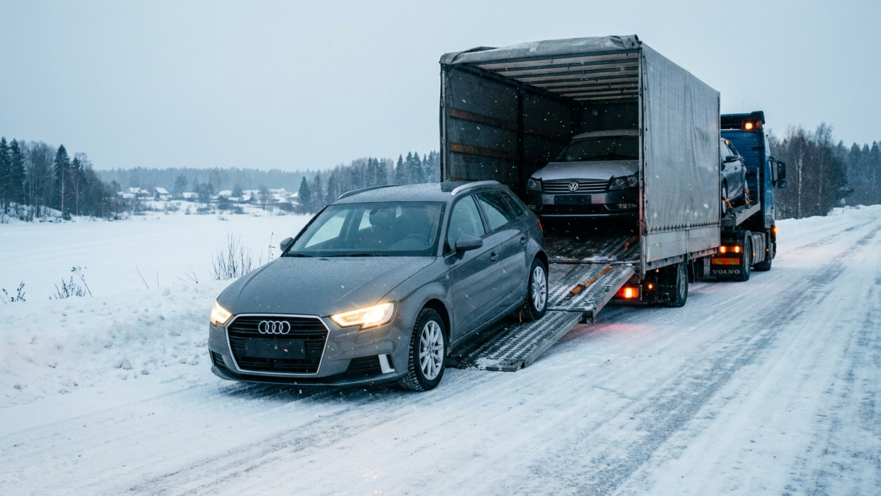 Audi A3 на автовозе, доставка по России
