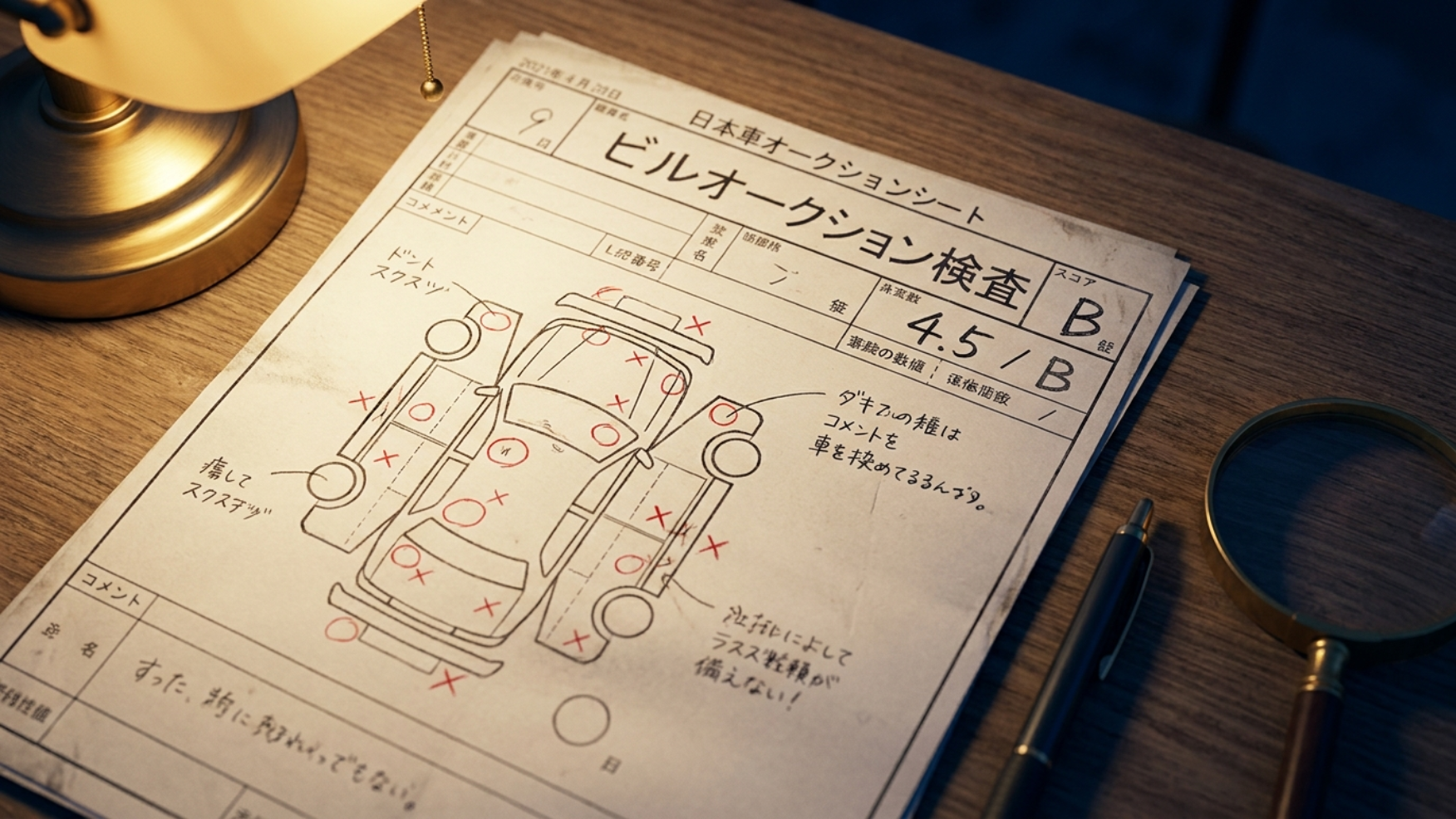 Japanese Auction Sheet Detail