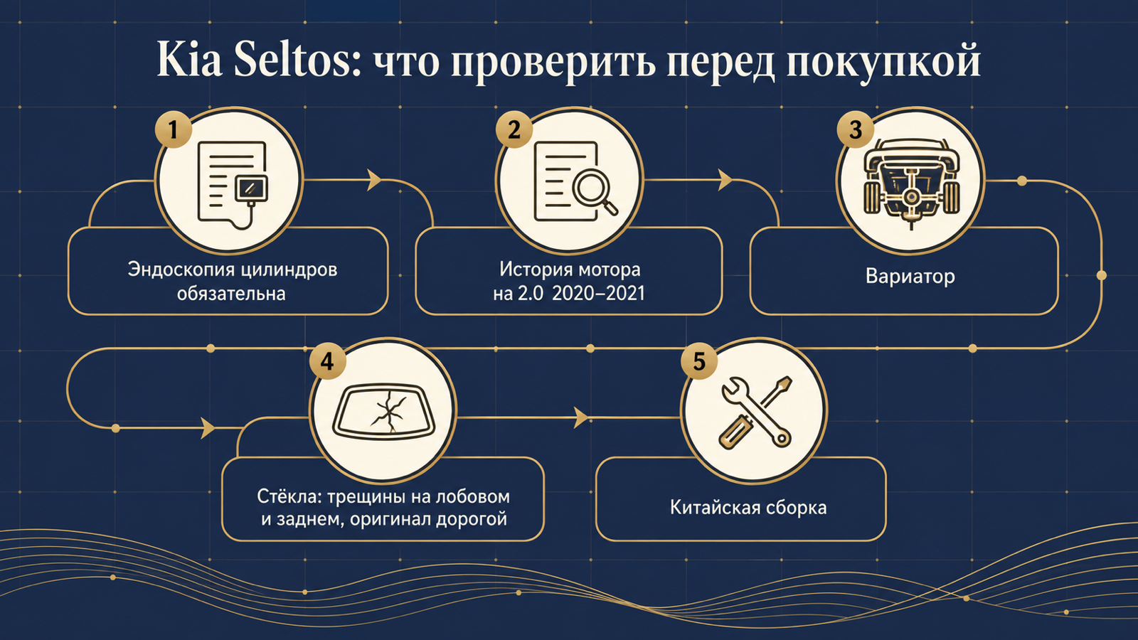 Инфографика: что проверить перед покупкой Kia Seltos